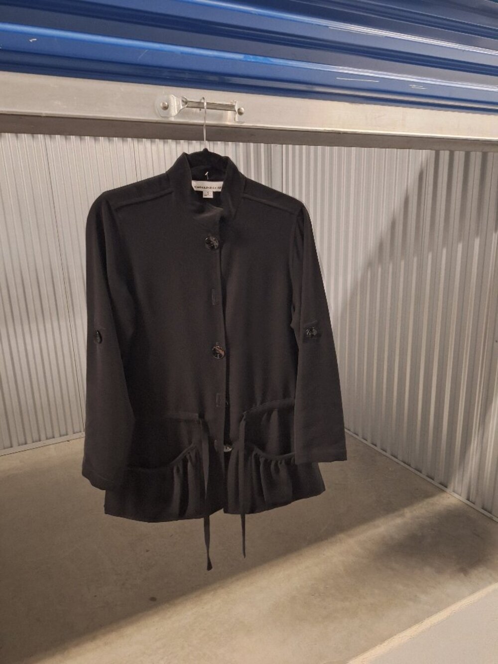 Caroline Rose | Small | Stylish Black Drawstring Jacket